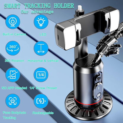AI-Powered 360° Smart Face Tracking Phone Holder